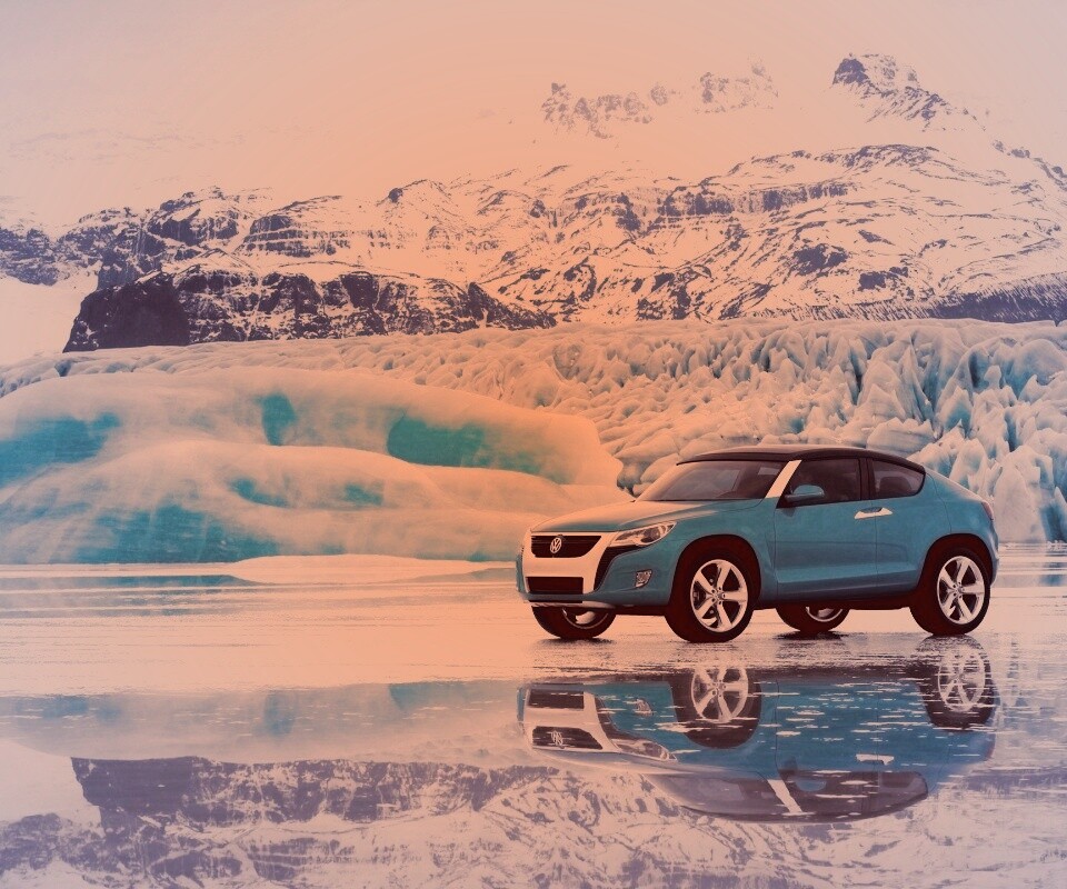 Внедорожник Фольксваген на льду обои
