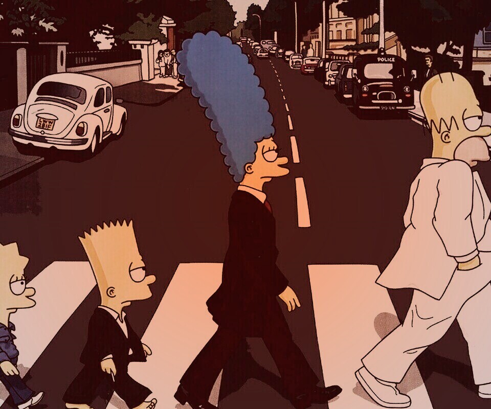 Симпсоны на Эбби Роуд обои