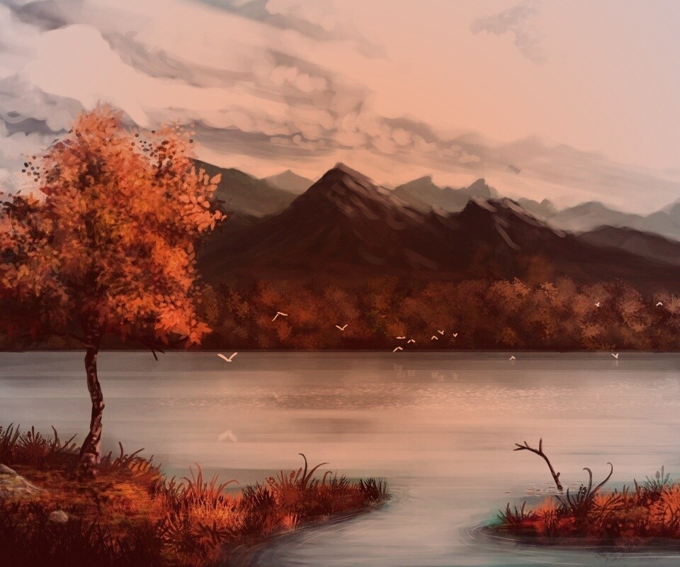 Осень в предгорье обои