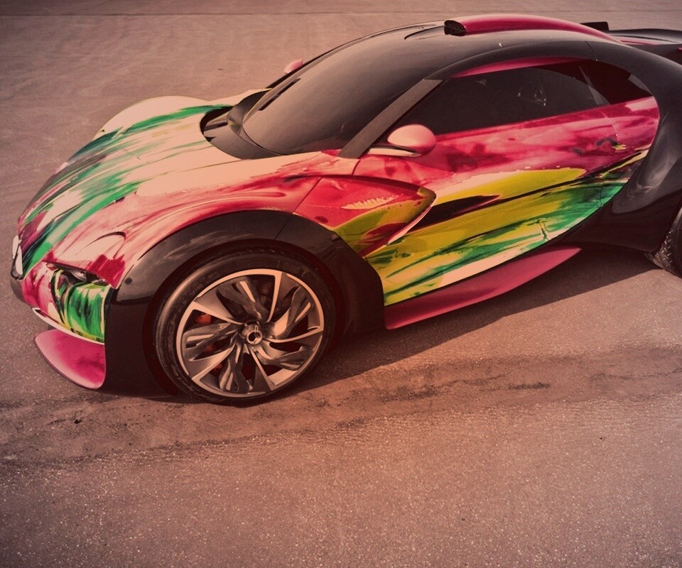 Раскрашенный спорткар ситроен обои