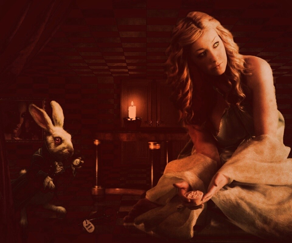 Алиса и белый кролик обои