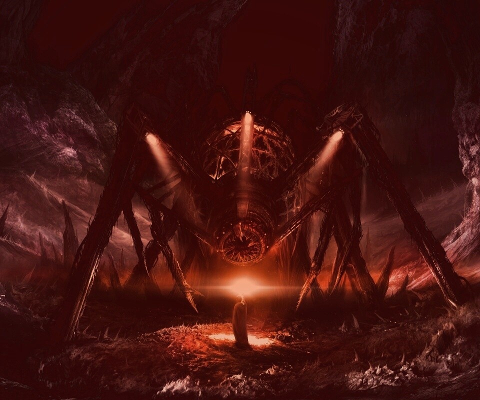 Свет против механического монстра обои