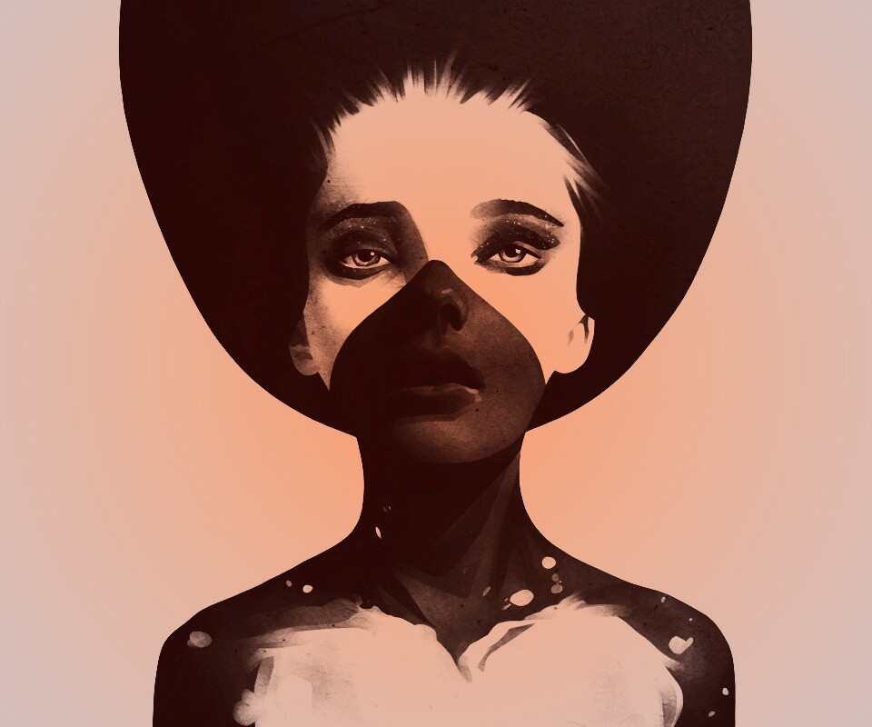 Черно-белый бодиарт обои