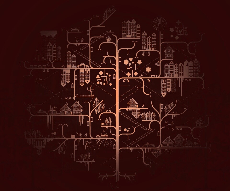 Древовидный город обои