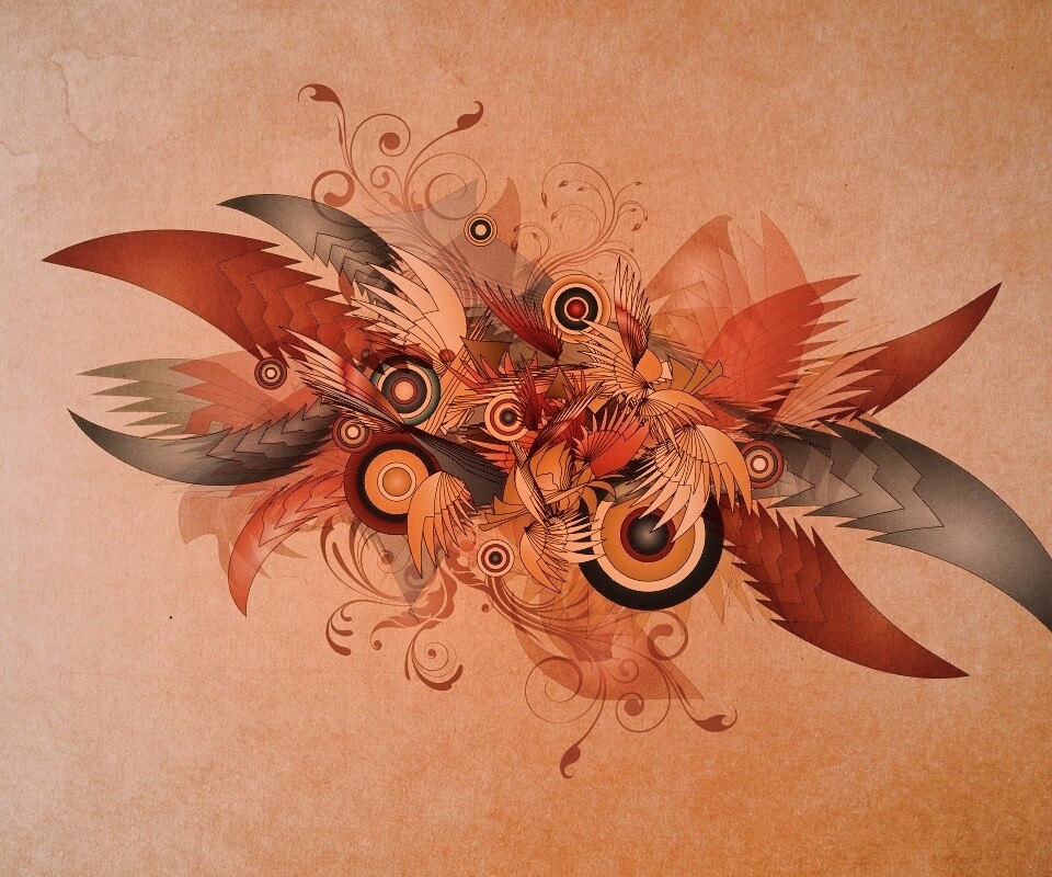 Перья и круги обои