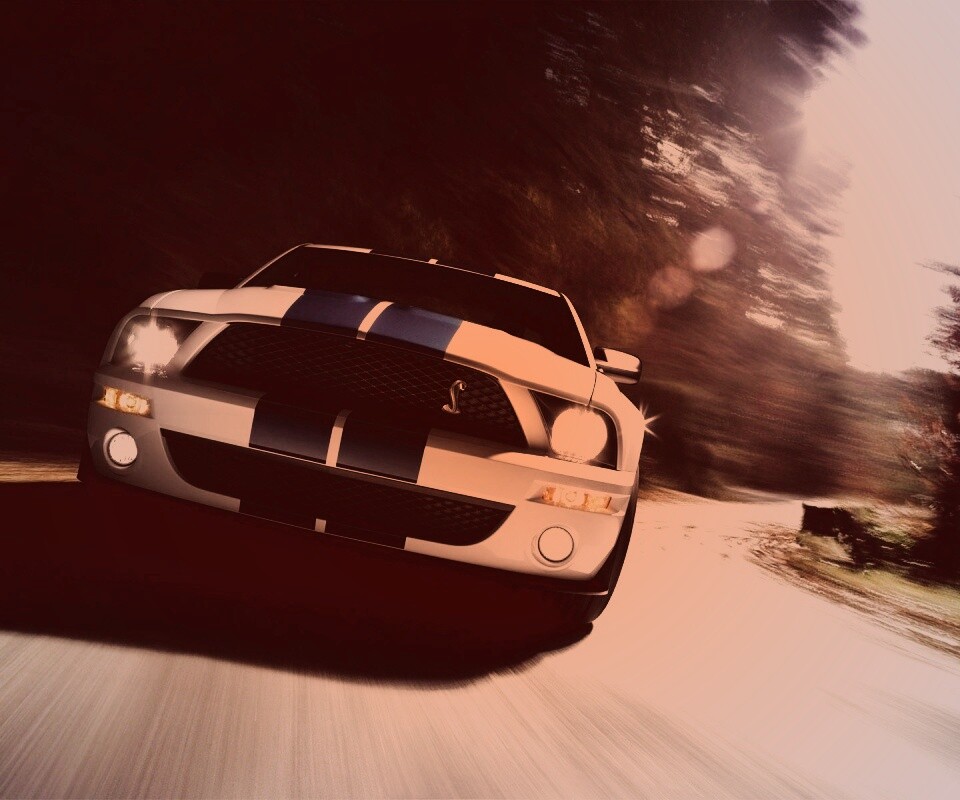 Форд Шелби с синими полосками обои