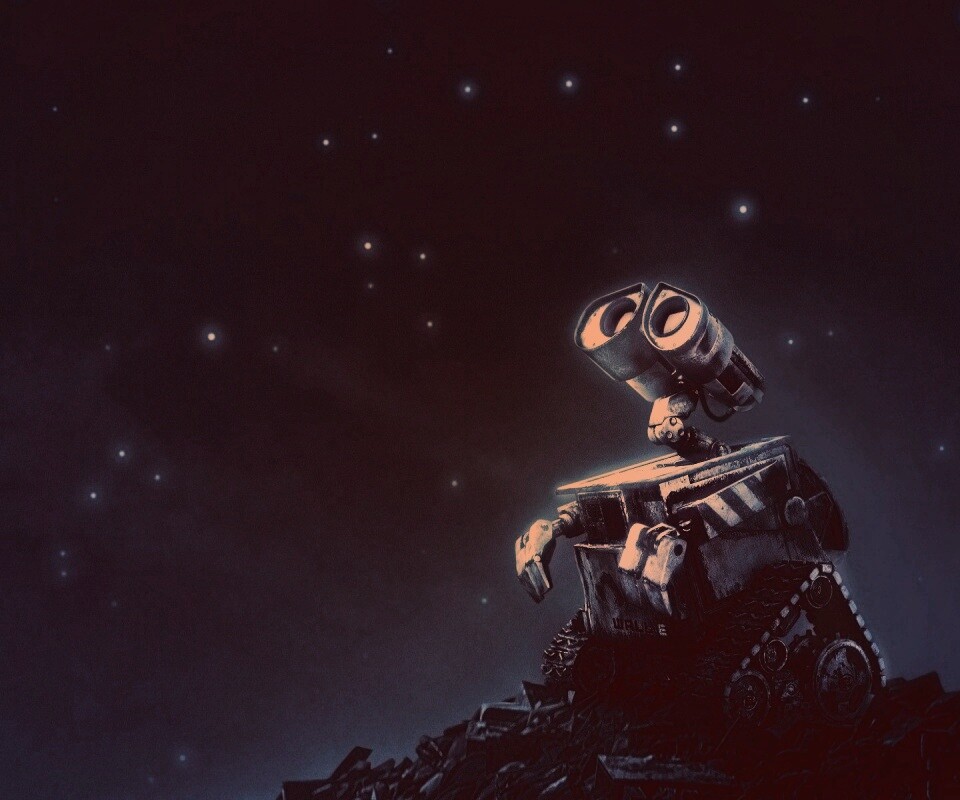 Валли смотрит на звезды обои