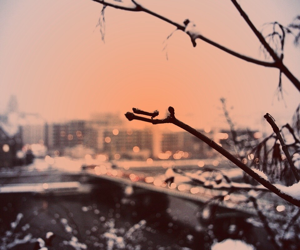 Зима в городе обои