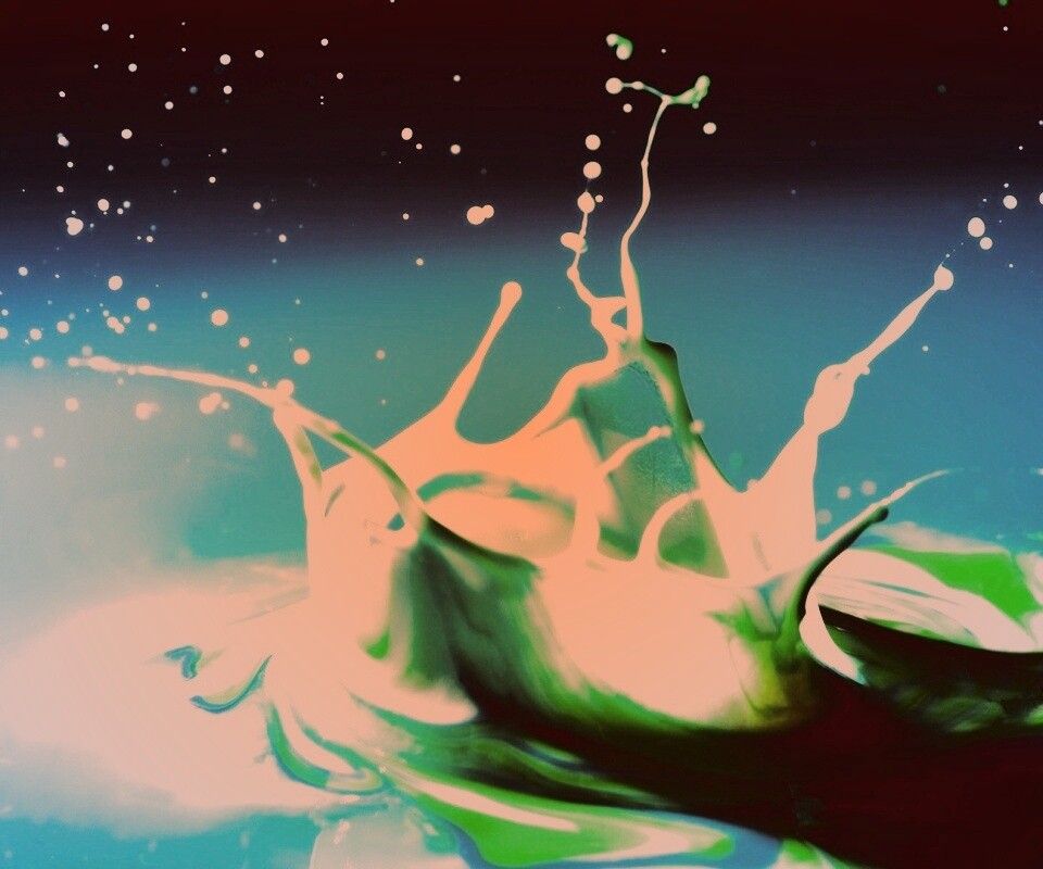 Брызги зеленой краски обои