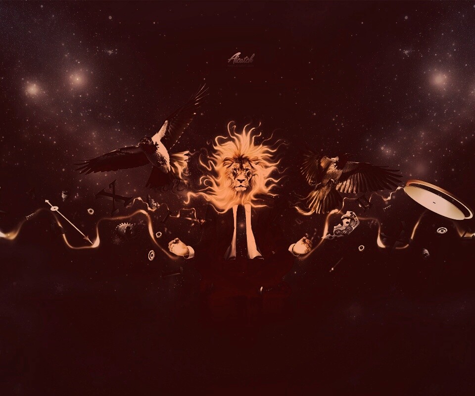 Мужчина с головой льва обои