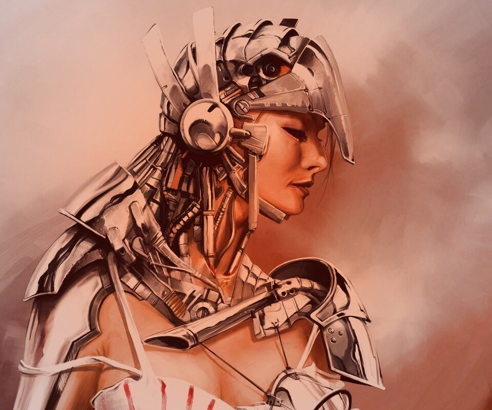 Девушка в силовой броне обои