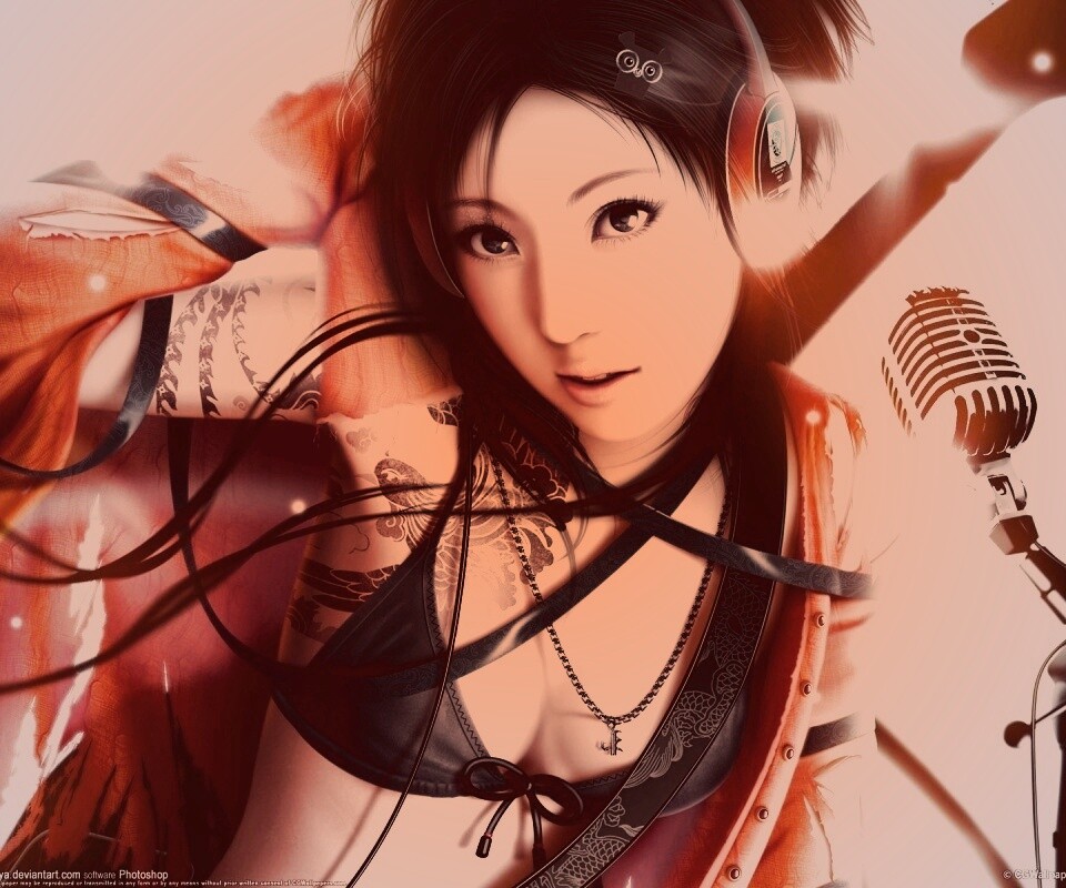 Поющая японка обои