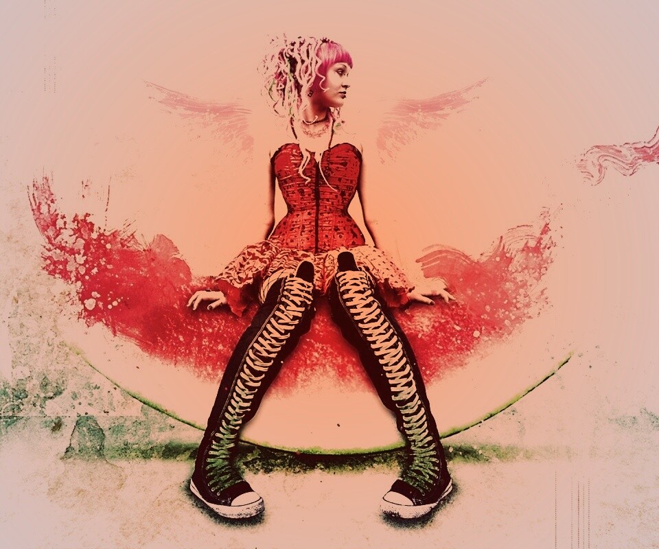 Арбузная девушка обои