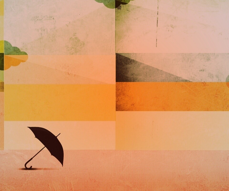 Силуэт зонтика обои