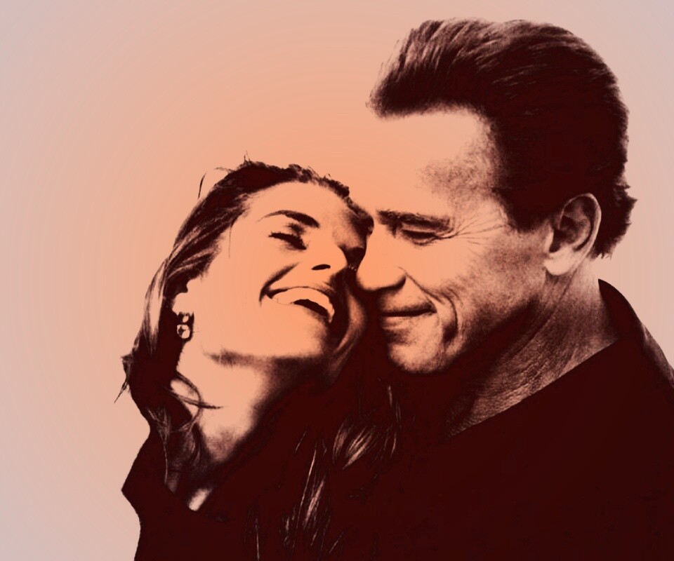 Арнольд Шварцнегер с девушкой обои