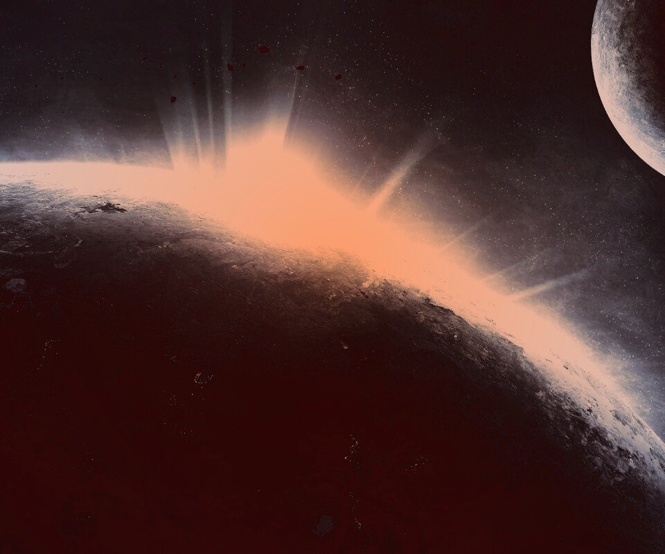Восход над планетой обои