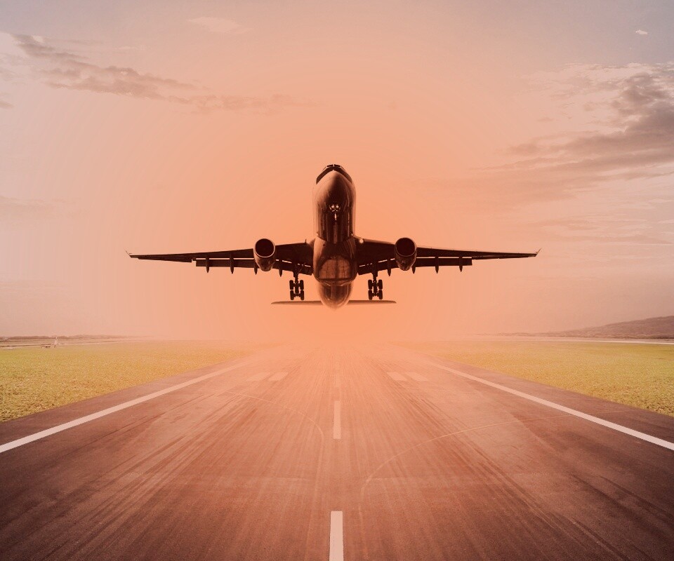 Взлетающий самолет обои