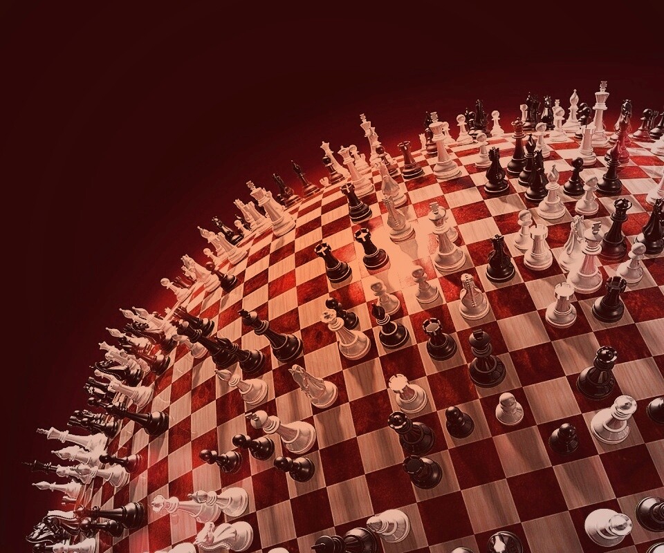 Сферическое шахматное поле обои