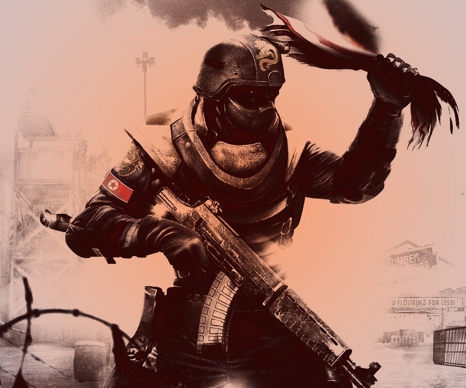 Китайский солдат жжет американский флаг обои