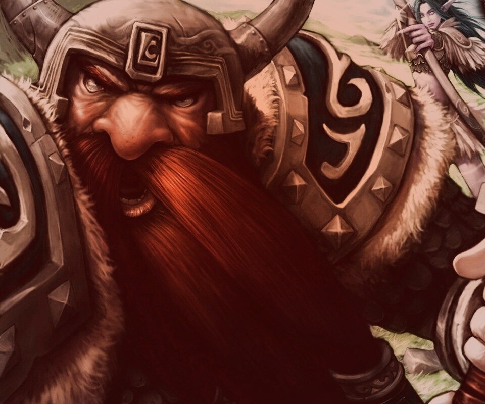 Гном убегающий от ночной эльфийки обои