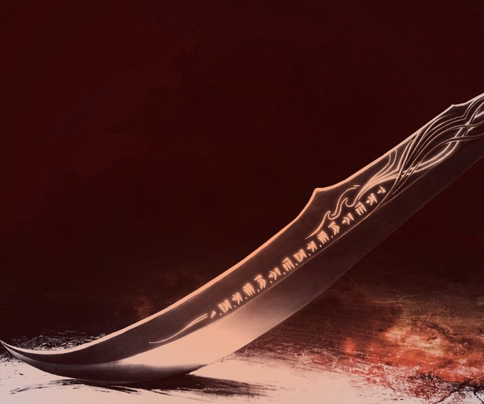 Клинок с магическими рунами обои