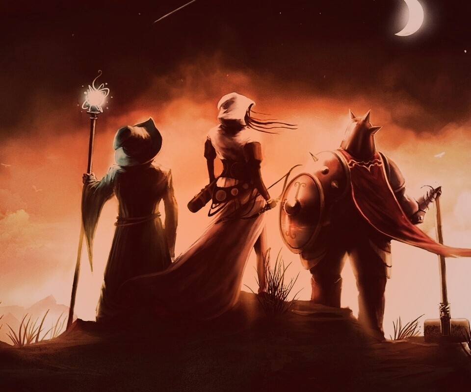 Воин, лучник и маг обои