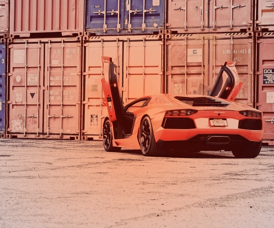 Оранжевый Авентадор обои