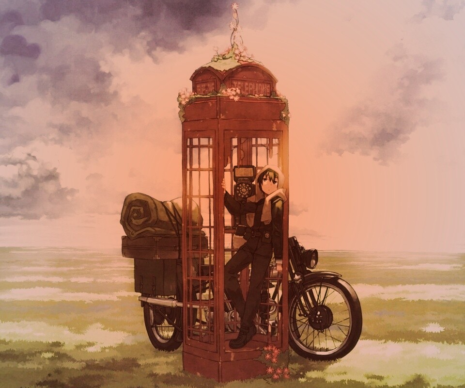 Парень в телефонной будке обои