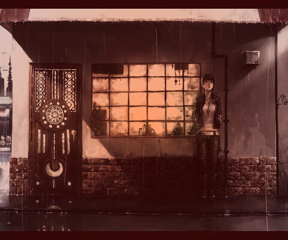 Ожидание под дождем обои