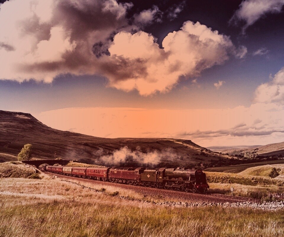 Поезд в долине обои
