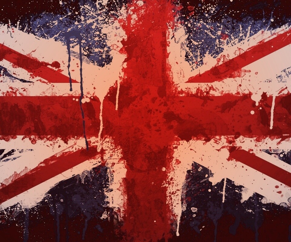 Британский флаг нарисованный краской обои