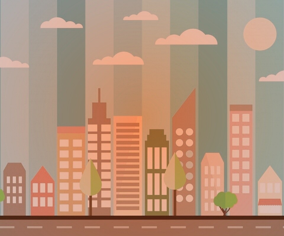 Векторный рисунок города обои