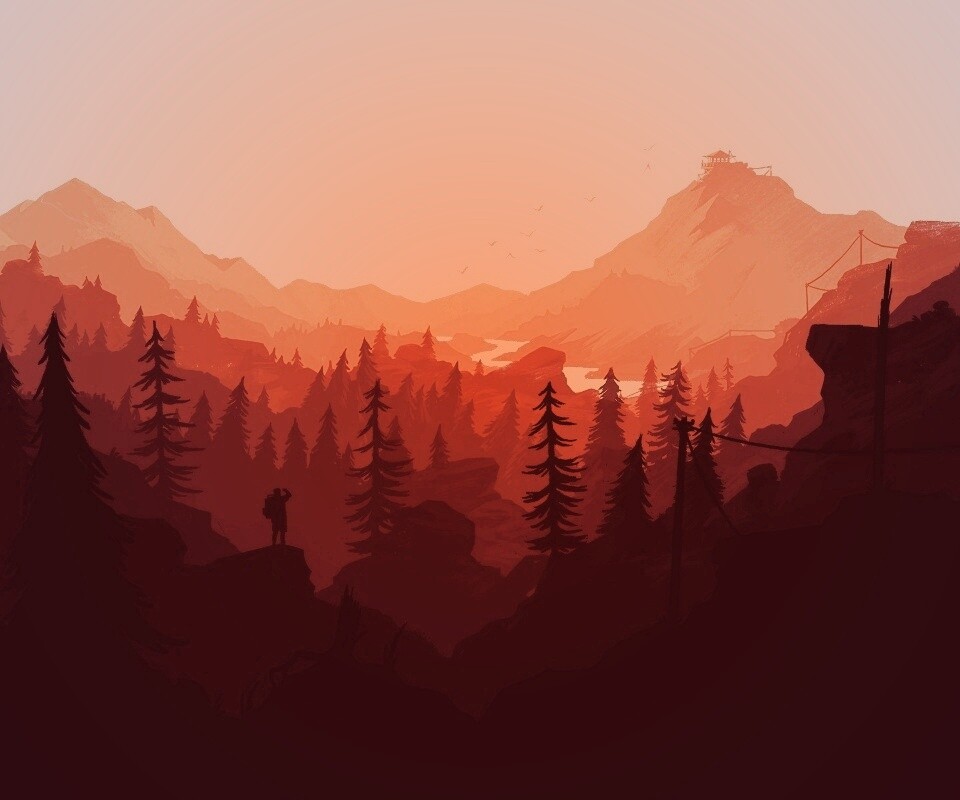 Красный Firewatch обои