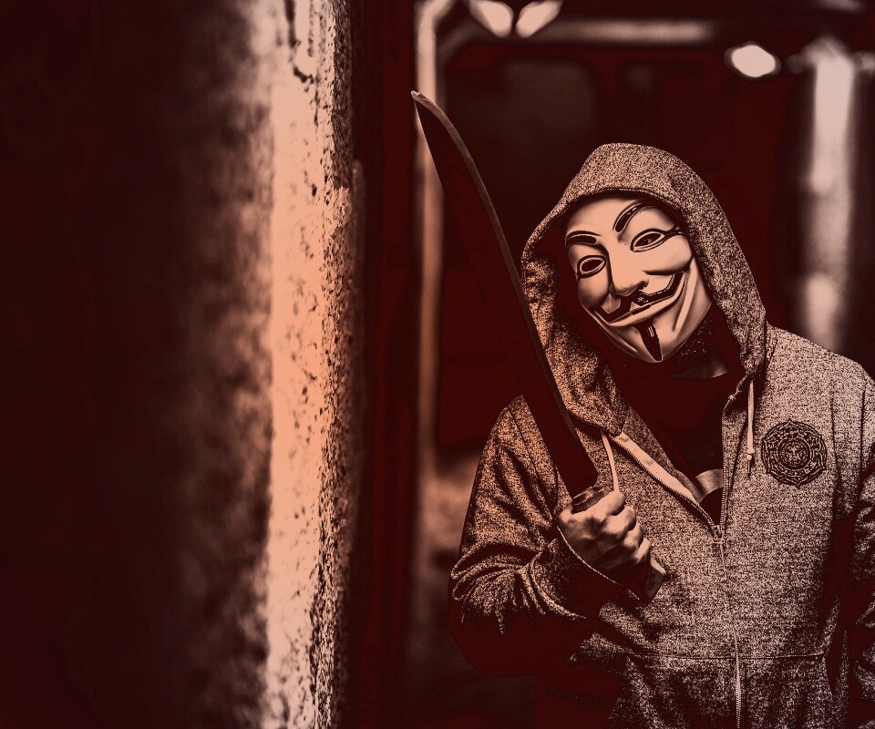 Человек в маске анонимуса обои