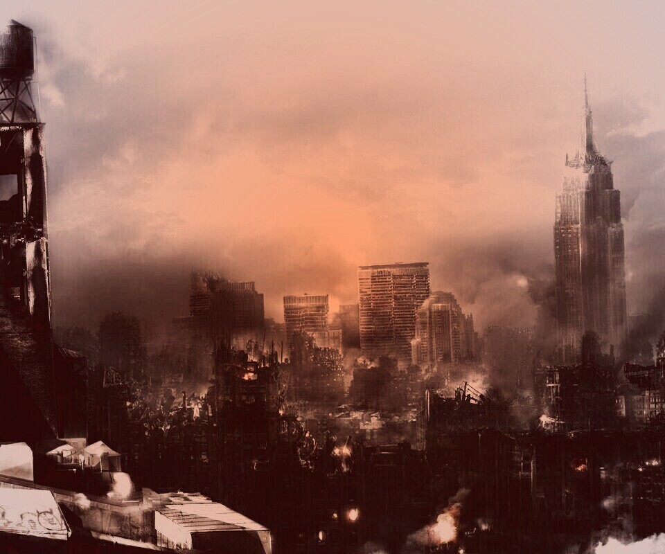 Город после ядерного взрыва обои