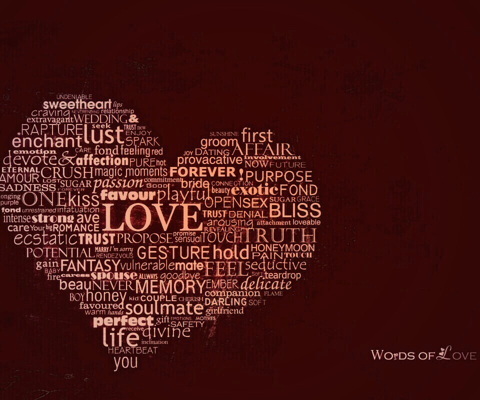 Слова любви обои
