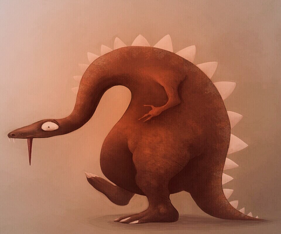 Рисованый динозавр обои