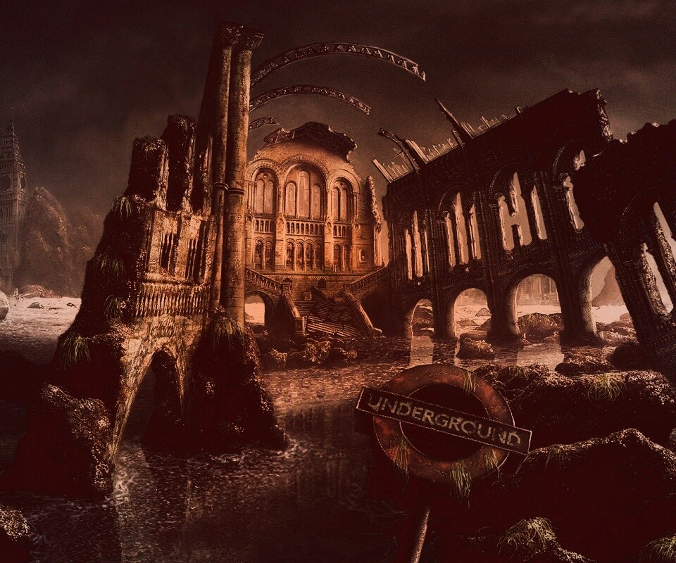 Затопленные руины обои