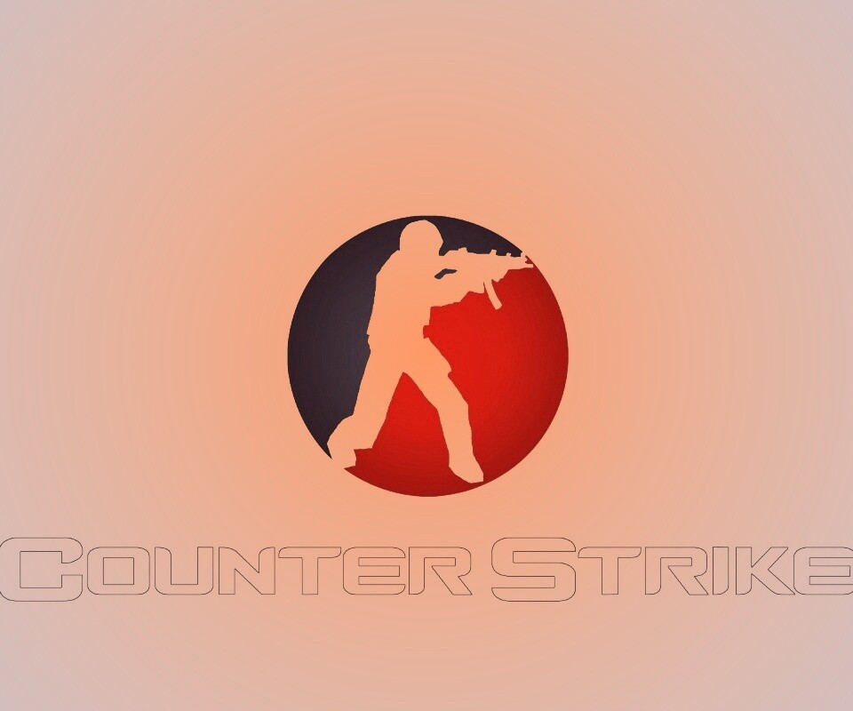 Логотип Counter Strike на белом фоне обои