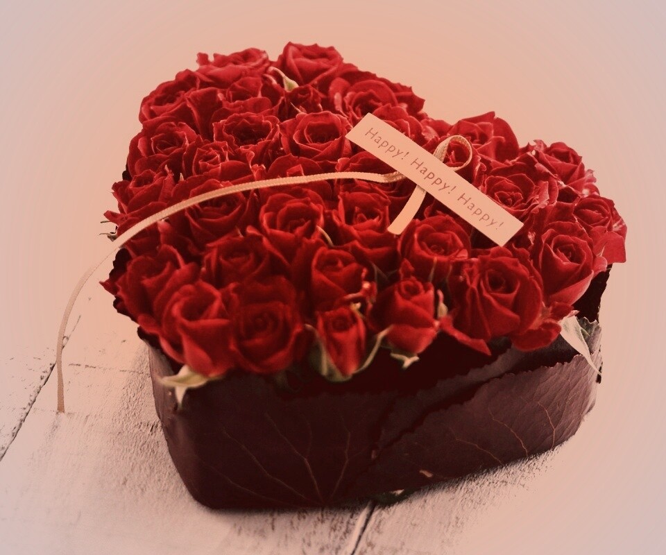 Букет в форме сердца обои