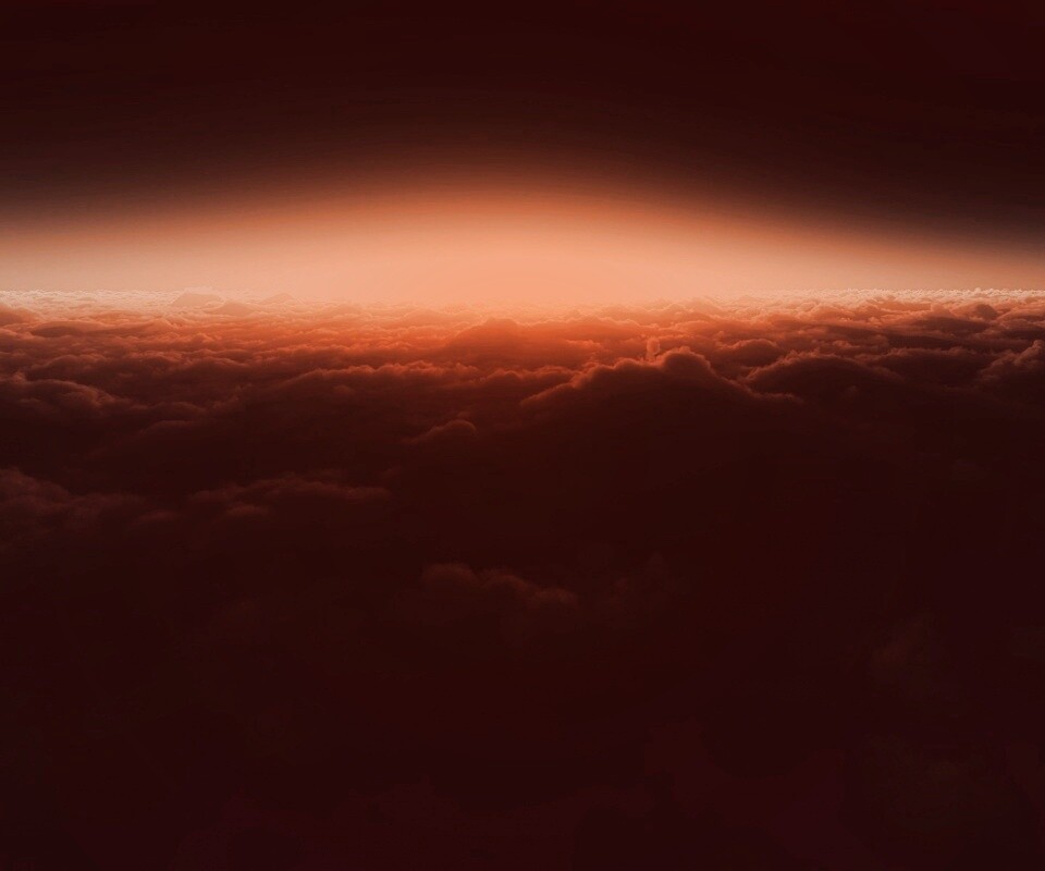 Закат над облаками обои