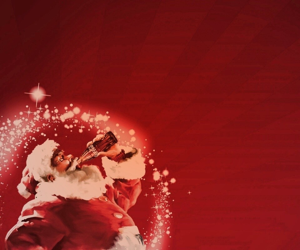 Санта Клаус с кока-колой обои