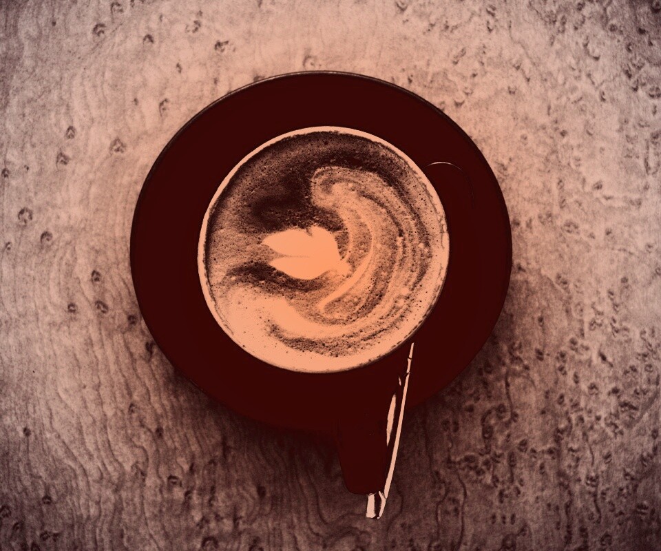 Монохромный утренний кофе обои