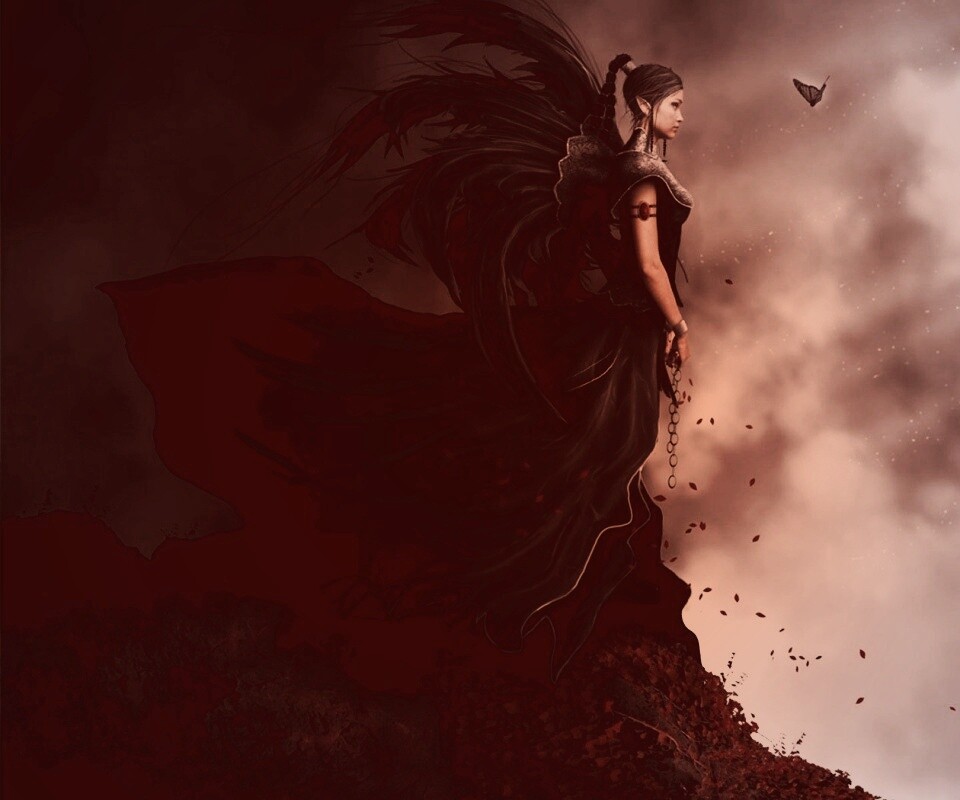 Девушка в тумане обои