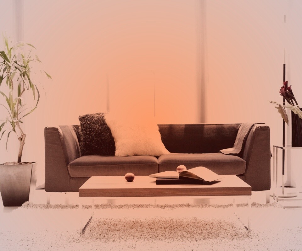 Гостиная с интересным дизайном обои