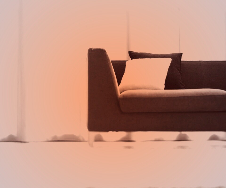 Диван с черной и белой подушками обои