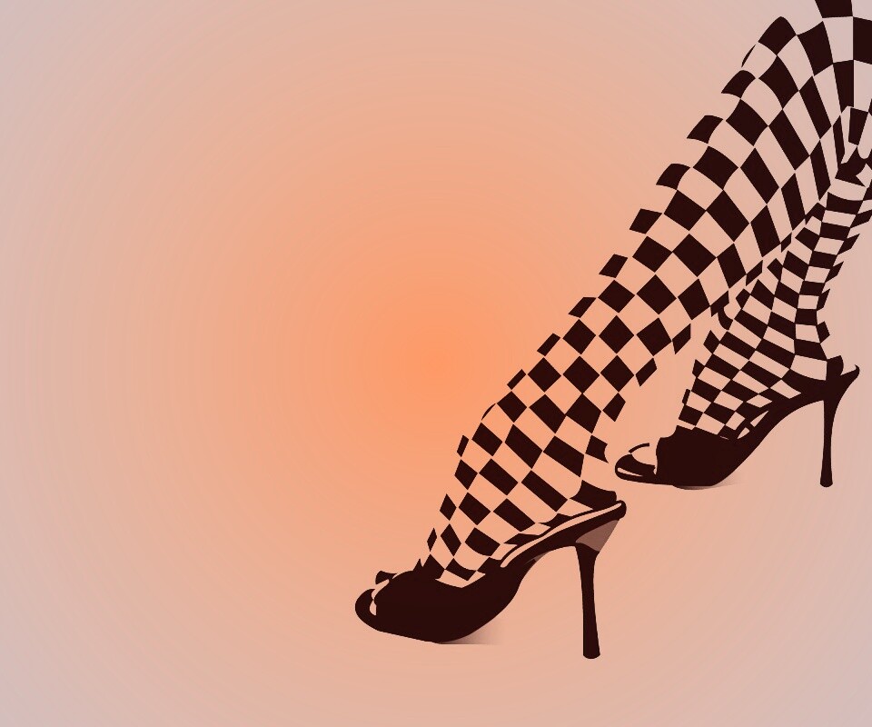Ножки в шахматных колготах обои