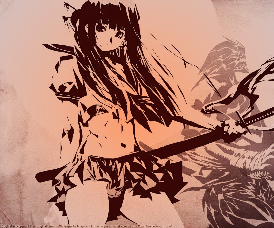 Девушка с мечом обои