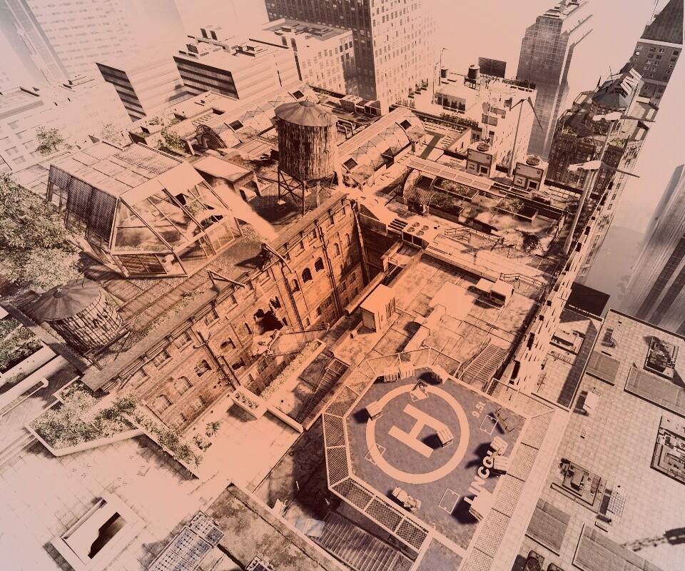 Вид сверху на карту уровня из Crysis 2 обои