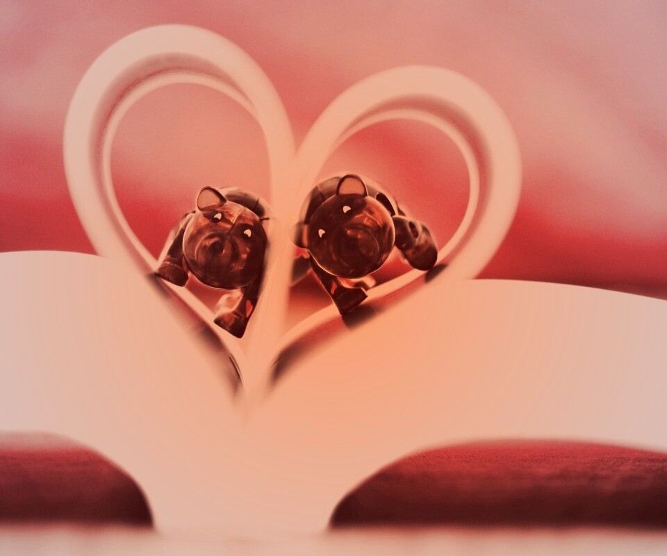 Фигурки мишек в книге обои